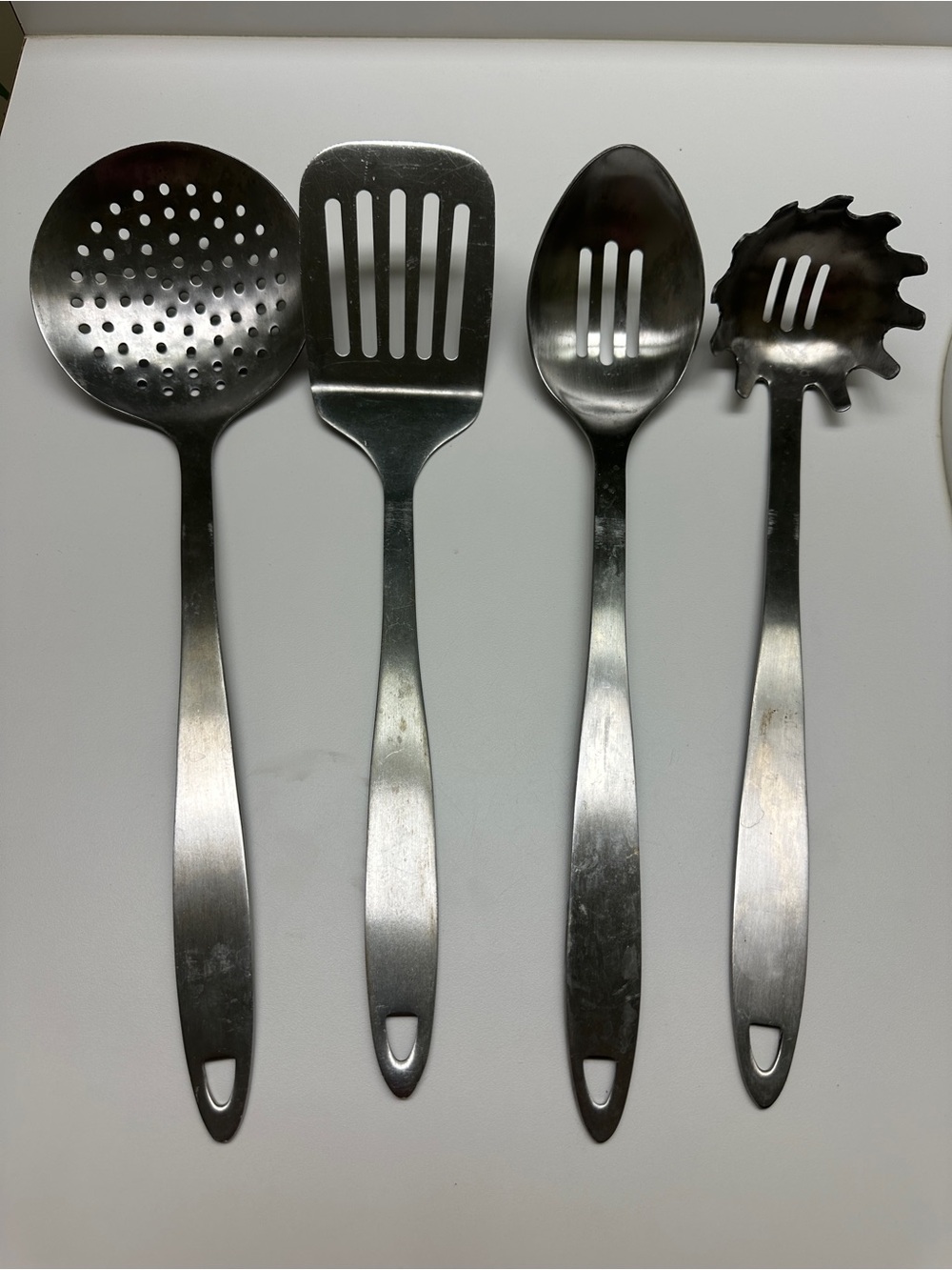 Stainless Steel Kitchen Utensil Set - Silver Serving Tools